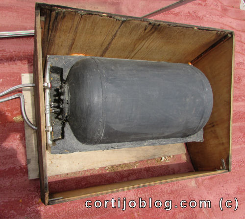 Batch water heater in cold frame